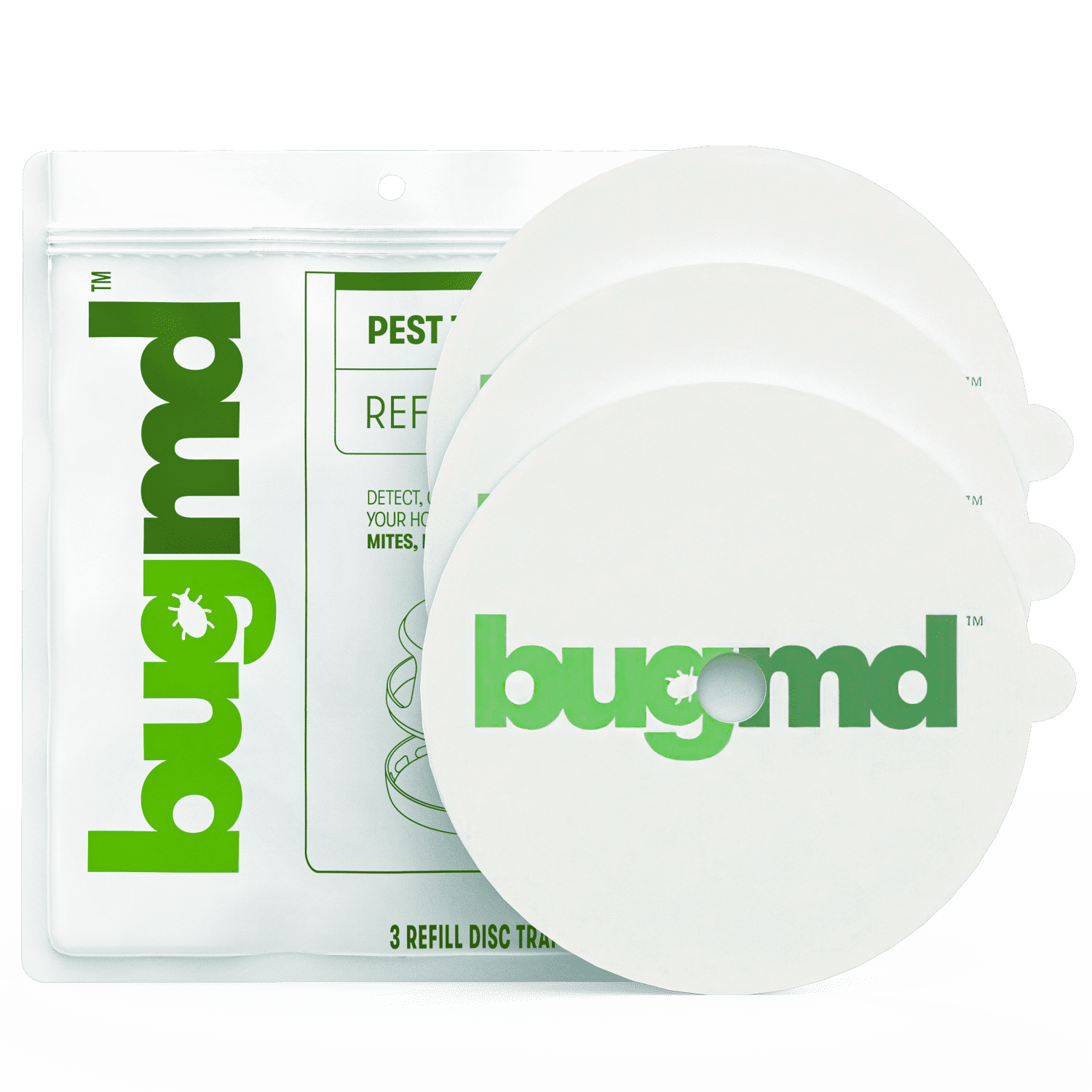 BugMD Pest Trapper Refill Disc Pad (3 Pads), Sticky Trap for Fly, Moth, Flea, Mosquito, Wasp