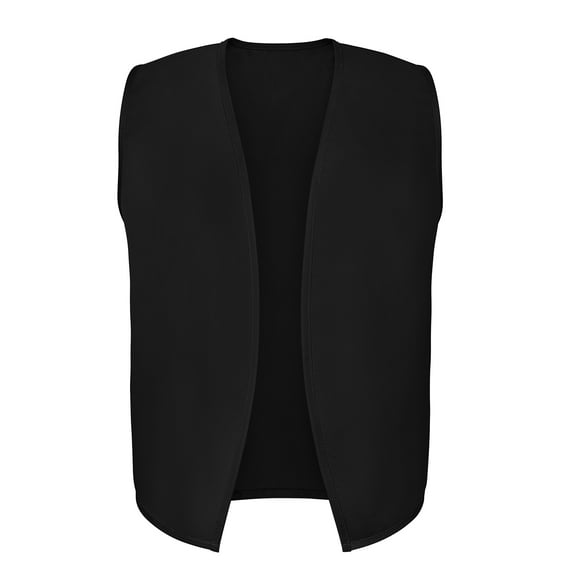 TOPTIE No Pocket Unisex Vest Victorian Waistcoat Peasant Costume Vest Volunteer Work Vest-Black Long-2XL