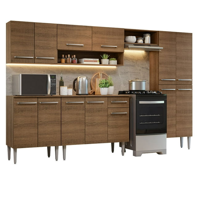 Cocina Integral Modular Completa Madesa Emilly 293cm Marrón
