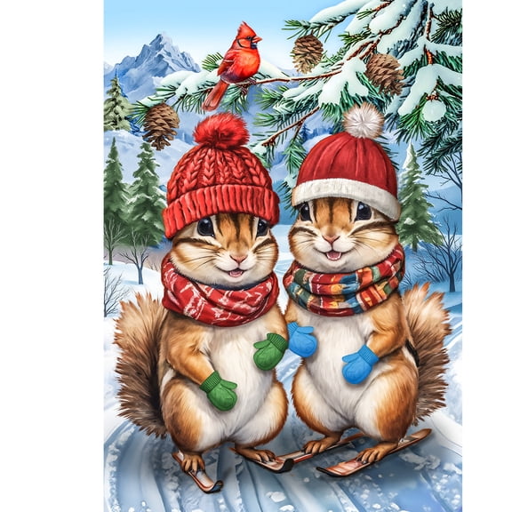 Briarwood Lane Winter Garden Flag 12x18 For Outdoor Winter Chipmunks For Winter Garden Flag Flags For Outside