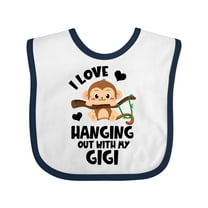 Inktastic Monkey I Love Hanging out with My Gigi Boys or Girls Baby Bib