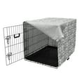 thumbnail image 3 of Acanthus Dog Crate Cover, Repeating Pattern with Antique Inspired Dotwork Motif Damask, Easy to Use Pet Kennel Cover Small Dogs Puppies Kittens, 7 Sizes, Violet Blue Eggshell, by Ambesonne, 3 of 6