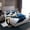 White Navy, variant on Homewish Marble Twin Sheets, Blue Pink Marbling 3-Piece Breathable Home Decor