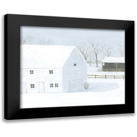 Popp, Grace 14x12 Black Modern Framed Museum Art Print Titled - Whiteout Farm I