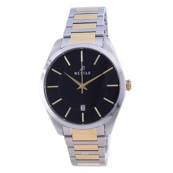 Westar Black Dial Two Tone Stainless Steel Quartz 50213 CBN 103 Men's Watch