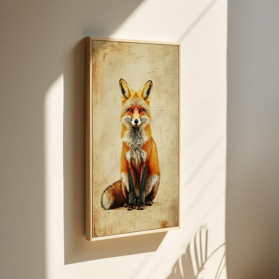 Vintage Fox Art, Rustic Woodland Animal Print, Whimsical Red Fox Wall Decor, Cottagecore Wildlife Art For Cabin Or Nursery Wall Art, Modern Wall Decor, 8x12 UNFRAMED
