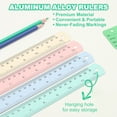 thumbnail image 3 of Uxcell 15cm/30cm Metal Ruler, 2 Pack Aluminum Alloy Rulers with Centimeters, Millimeters, Inches and Conversion Table Straight Edge Ruler for Writing Machinist Drafting, Black, 3 of 6