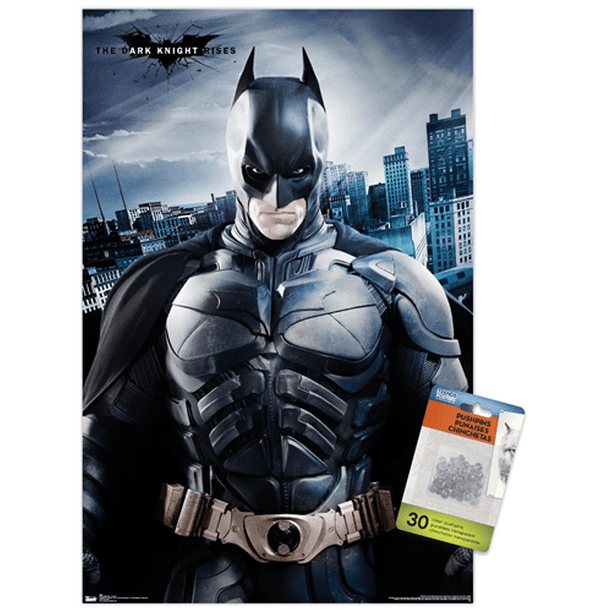 DC Comics Movie - The Dark Knight Rises - Batman - The Caped Crusader Wall  Poster with Push Pins, 