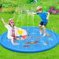 thumbnail image 7 of Large Foldable Pet and Kids Water Play Mat Portable Outdoor Sprinkler Pad for Backyard Beach Park Activities, 7 of 7