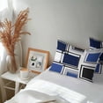 thumbnail image 5 of Space Design Sense Outdoor Pillow Covers Pack of 2 Black Blue Suqare Stitching Waterproof Throw Pillow Covers Decorative Cushion Cases for Patio Garden Tent Balcony Couch 20x12 inch, 5 of 8