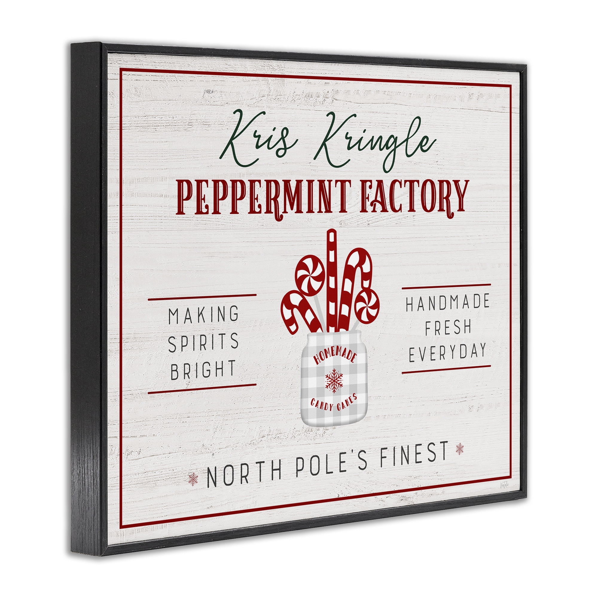 Stupell Industries Holiday Peppermint Factory Holiday Painting Black Framed Art Prints Wall Art, 30 x 24