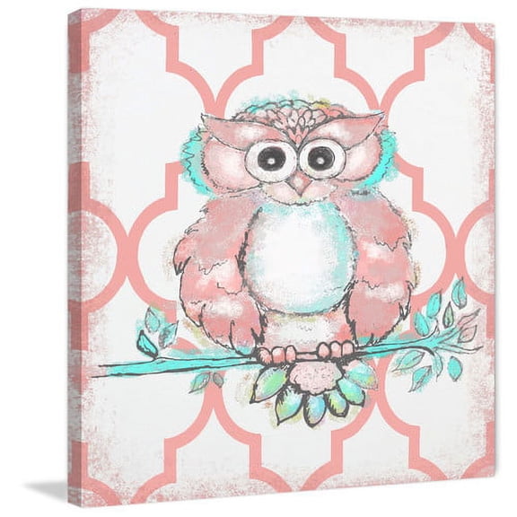 Marmont Hill "Coral Owl" by Reesa Qualia Painting Print on Wrapped Canvas