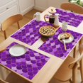 thumbnail image 5 of Purple Fish Scale Placemats Set of 6 Modern Geometric Ombre Abstract Moroccan Place Mats Indoor Wipeable Table Mats Washable Dining Table Placemats for Kitchen Holiday Party Home Decor 13x19 Inch, 5 of 9
