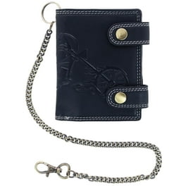 Levi's Black Trifold Wallet Chain Black Snap Closure Trucker