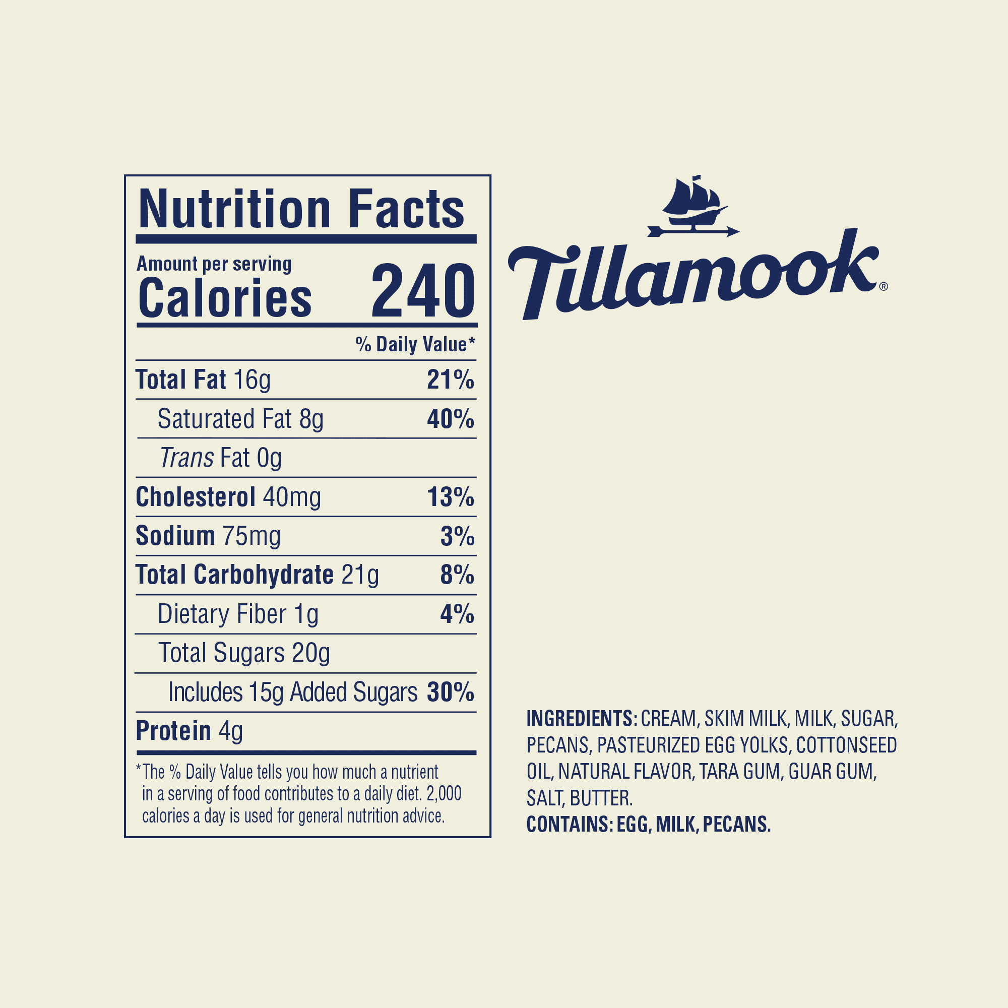 Tillamook Original Premium Butter Pecan Ice Cream, 48 fl oz