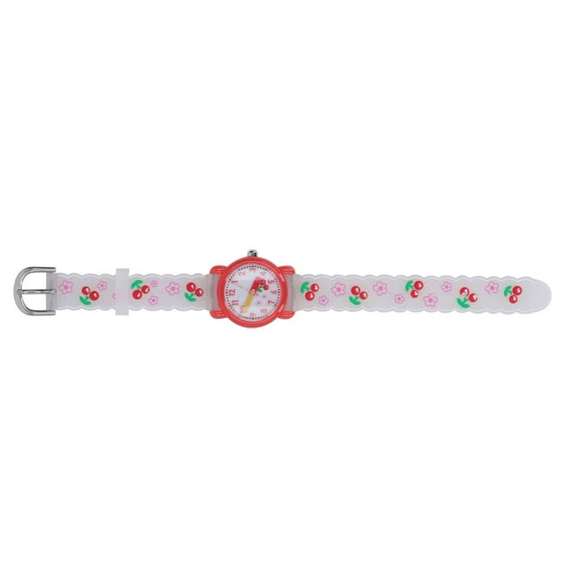 Cute Cartoon Watch, Portable Bright Color Birthday Gift Children Watch Adjustable Waterproof Exquisite For Outdoor Activities White
