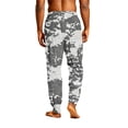 thumbnail image 7 of Men's Camouflage Pajama Pants with Pockets & Drawstring - Cuffed Jogger Sleep Bottoms for Men, Elastic Waist Soft Lightweight Lounge Homewear Gray 3XL, 7 of 7