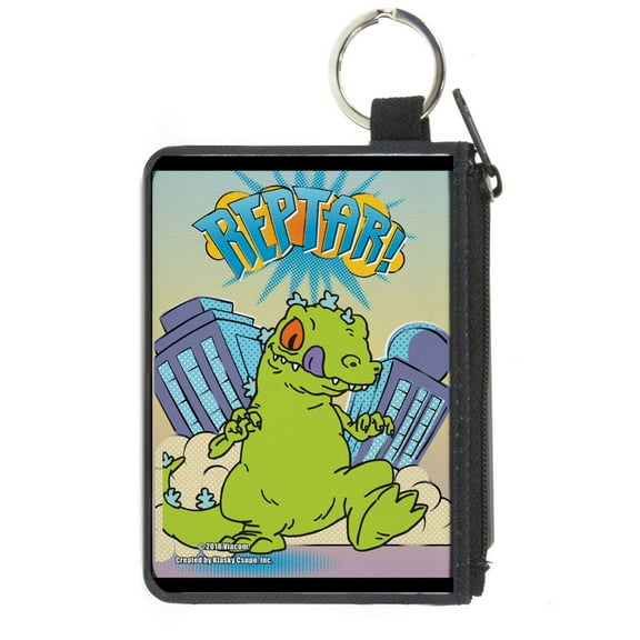Nickelodeon Wallet, Coin Purse, Rugrats Reptar Destruction Scene, Canvas