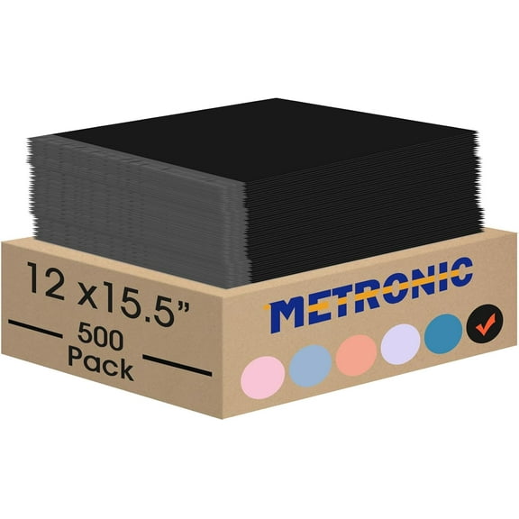 Metronic Poly Mailers 12X15.5 500 Pack, Self Seal Shipping Bags for Clothing, Waterproof and Tear-Proof Shipping Envelopes for Business, Mailers Poly Bags Packaging Bags, Black