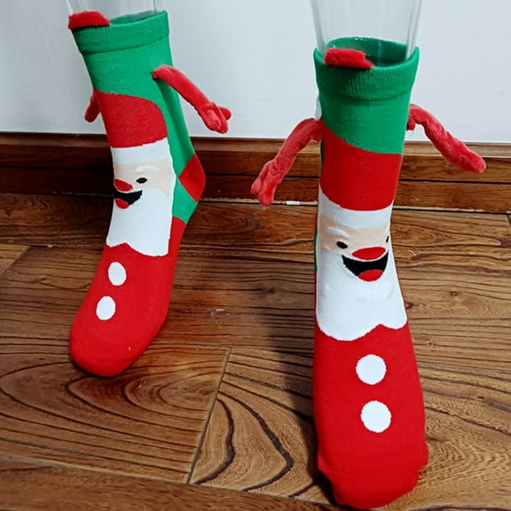 Magnetic Hand Holding Socks with Cute Design for Men and Women Comfortable Mid-Tube Breathable Socks