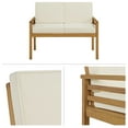 thumbnail image 4 of Alaterre Furniture Okemo Weather-Resistant Acacia Wood Outdoor 4pc Patio Furniture With A 2 Seater Couch, Two Dining Chairs And A Rectangular Side Table, Natural Wood with Cushions, 4 of 5