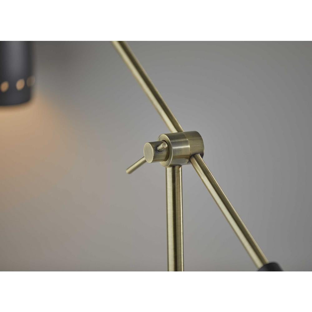 Brass Cinch Black Metal Adjustable Desk Lamp