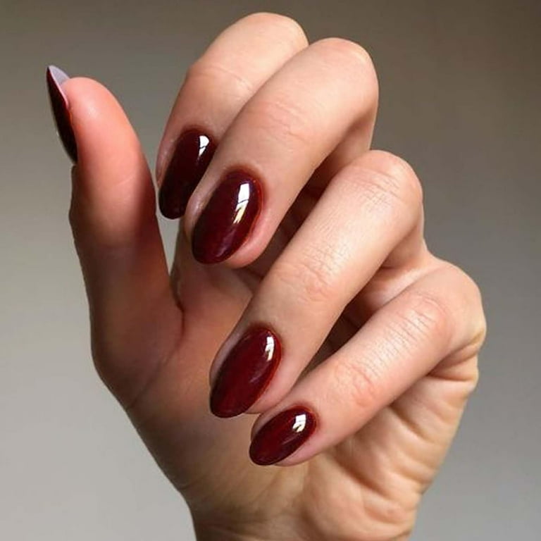 Burgundy Press on Nails A3-Cherry Mocha 0.03 Fl Oz (Pack of 24