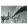 thumbnail image 1 of NYC Cutting Board, Queensboro Bridge over East River at Night with Manhattan Skyline Black and White Photo, Decorative Tempered Glass Cutting and Serving Board, in 3 Sizes, by Ambesonne, 1 of 2