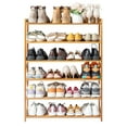 Zimtown 6 Tiers Natural Bamboo Wood Shoe Shelf Shoe Rack Shoe Storage