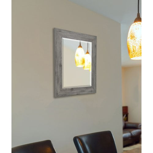 Rayne Mirrors R064MV American Made Barnwood Wall Mirror, 35.5" X 35.5"", Grey Finish