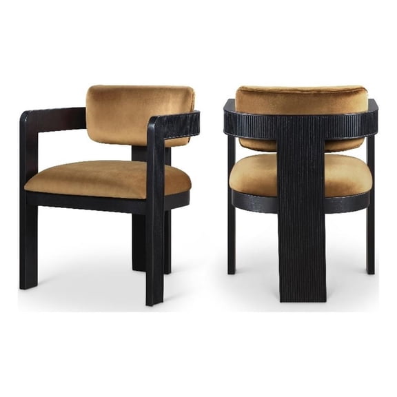 Pemberly Row Contemporary Saddle Velvet Dining Chairs (Set of 2)