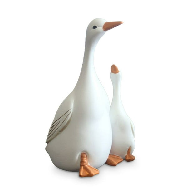 Escultura de pato Bearachild Adorno de arte en miniatura Resistente a la intemperie