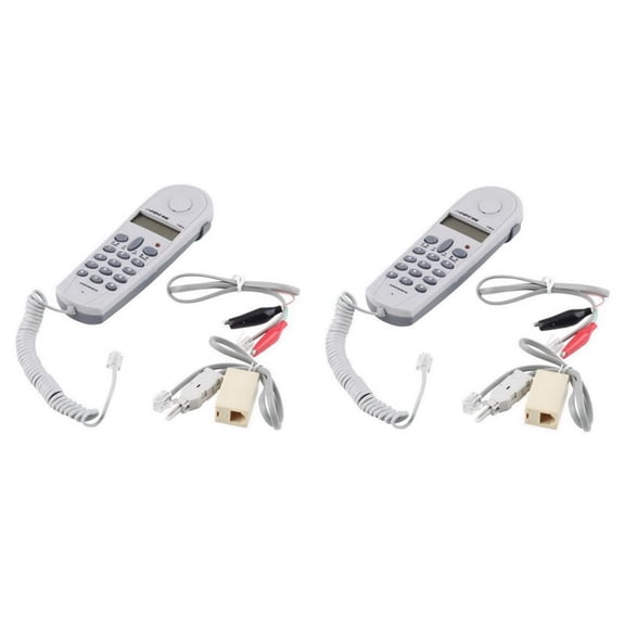2X Telephone Phone Butt Test Tester Lineman Tool Network Cable Set Device C019 Check for Telephone Line Fault Grey White