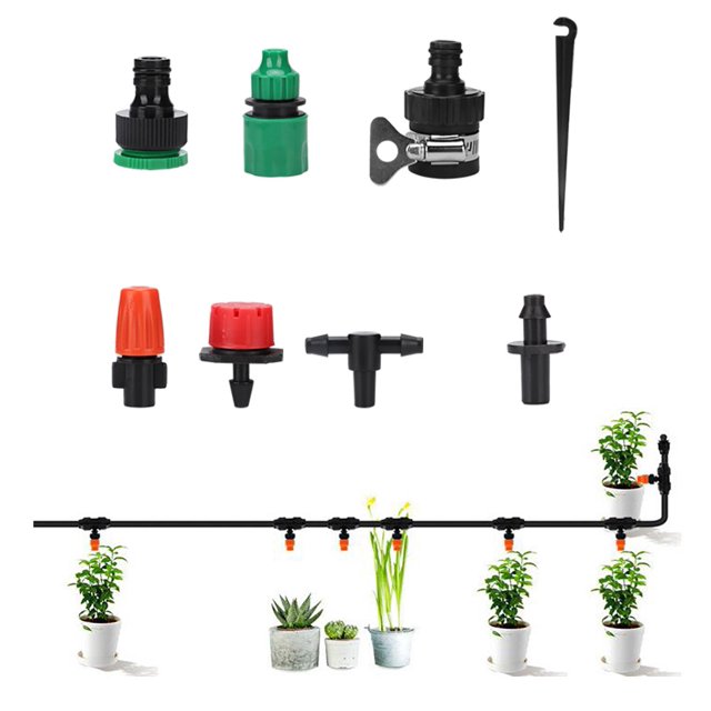 Garden Irrigation Hose Kit Multipurpose 15 Meters Lawn Garden Drip Irrigation System Kit Plant Flower Watering Tool Set
