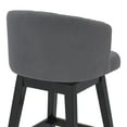 thumbnail image 6 of Saginaw 26" Counter Height Wood Swivel Tufted Barstool in Espresso Finish with Grey Fabric, 6 of 8