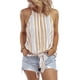 thumbnail image 2 of Blusas sin mangas informales sueltas con cuello redondo y estampado de rayas para mujer Pompotops lopia995171, 2 of 7