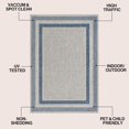 thumbnail image 3 of JONATHAN Y TSN209G-8 Dover Classic 3-Stripe Border Light Gray/Navy 8 ft. x 10 ft. Indoor/Outdoor Area Rug, 3 of 10