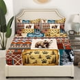 thumbnail image 2 of Erosebridal Drap-Housse Adulte Aztèque Jumeau, Ensemble de Literie Animaux de la Forêt Taille Jumeau, Décor Patchwork Rustique (Sans Drap Plat), 2 of 6