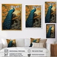 thumbnail image 4 of Designart "Royal Peacock with Japanese Floral Design in Green III" Animals Framed Wall Art - Traditional Blue Peacock Hallway Framed Wall Art Decor, 4 of 6
