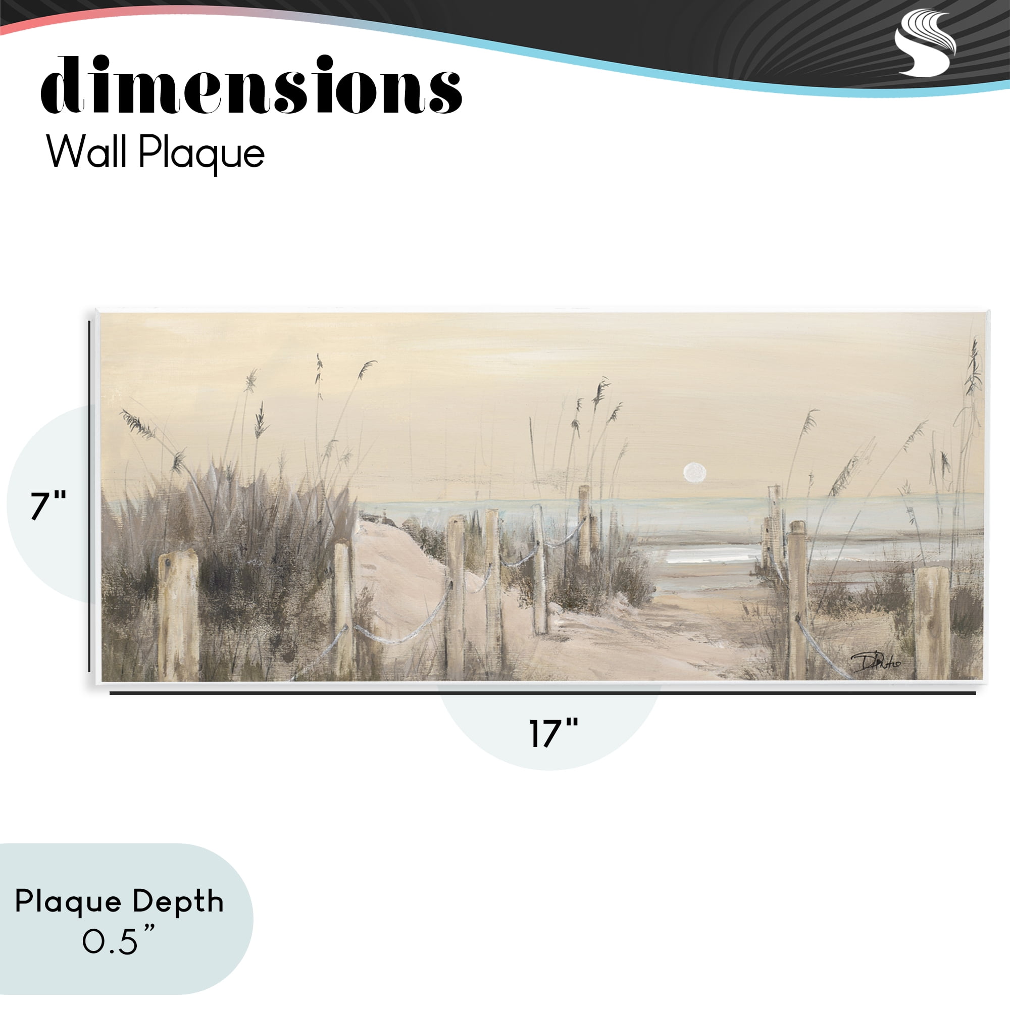 Stupell Industries White Moon Over Ocean Wall Plaque Art, design by Patricia Pinto