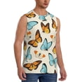 thumbnail image 2 of Bingfone Butterflies Pattern Men's Tank Tops Workout Sleeveless Tee Shirts Running Beach Tanks for Men-3X-Large, 2 of 7