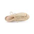 thumbnail image 4 of BLISSFUL STEP Women's Elegant Peep Toe Slingback Block Heel Ankle Boots Beige 9, 4 of 7