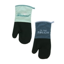 Disney Princess Neoprene Oven Mitts, 2pk - Non-Slip Heat Resistant Oven Gloves with Deep Insulated Pockets and Hanging Loop - Ideal for Handling Hot Kitchenware, 7 x 13.5 Inches - Aladdin