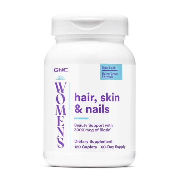GNC Women's Hair Skin & Nails - 120 Caplets (60 Servings)