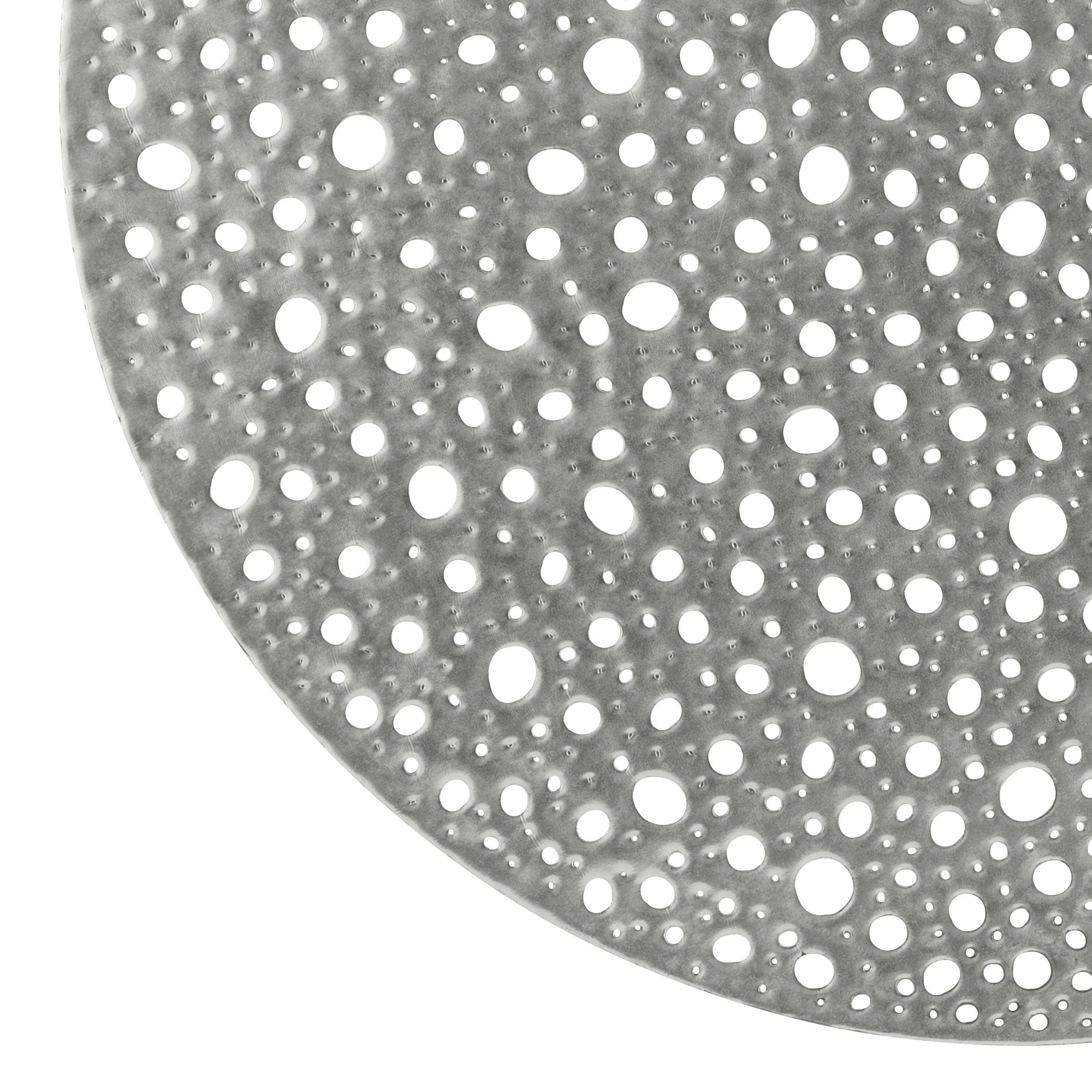 Home Details Set of Four Round Moon Laser Cut Table Place Mat, Silver