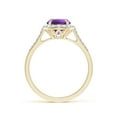 thumbnail image 2 of ANGARA Natural Round 1.15 ct Amethyst Engagement Ring with Diamond Halo in 14K Yellow Gold for Women (Size-7mm) | February Birthstone, Anniversary, Jewelry Gift for Women | Natural Amethyst Ring, 2 of 9
