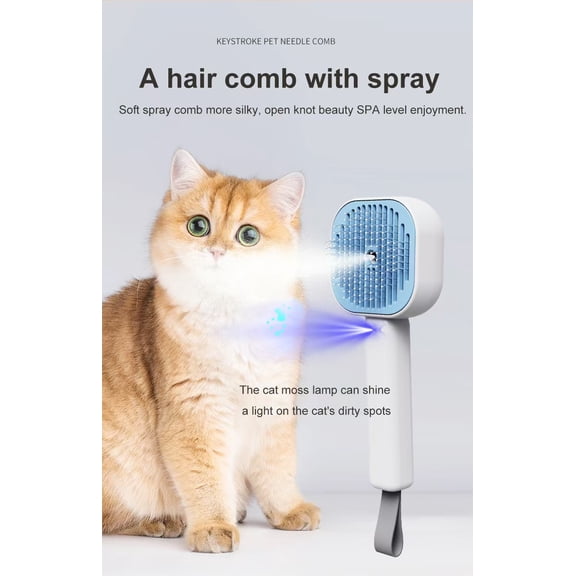 Spray Hair Removal Comb for Dogs & Cats, Blue