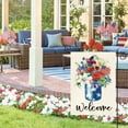 thumbnail image 4 of Sm:)e Welcome Corn Poppy Lily USA Flag Floral 4th of July Patriotic Garden Flag 12 x 18 Inch Double Sided, 4 of 8