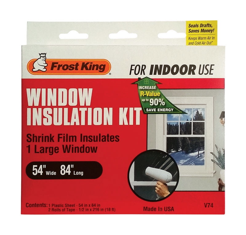 1Roll tape+1 Film Indoor Crystal Clear Shrink Film HOME Insulator Window Kit 