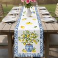 thumbnail image 4 of Summer Lemons Table Runner 90 Inches, Farmhouse Fruit Blue Geometric Watercolor Bed Runner Dresser Scarves Tabletop for Indoor Outdoor Parties/Ceremony/Banquet, 13" x 90", 4 of 9